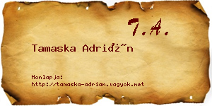 Tamaska Adrián névjegykártya